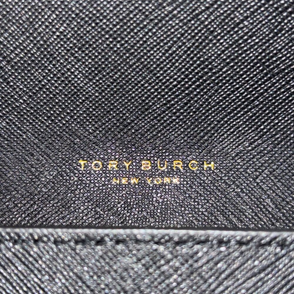 Tory Burch Emerson Flap Card Case Key Ring Coin Pouch Wallet Black . Saffiano l - Picture 6 of 6